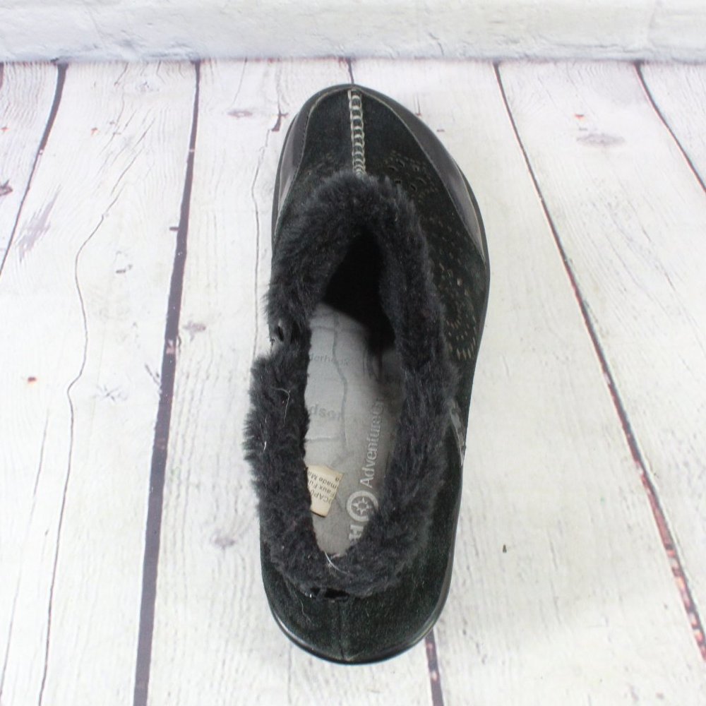 J-41 Adventure Crew Black Suede Faux Fur Lined Heeled Clog Shoe Size 8 M - Picture 6 of 9